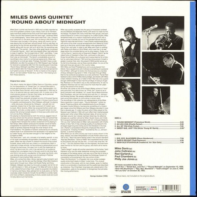 Miles Davis – 'Round About Midnight (LP, Album, Limited Edition, Blue Vinyl)