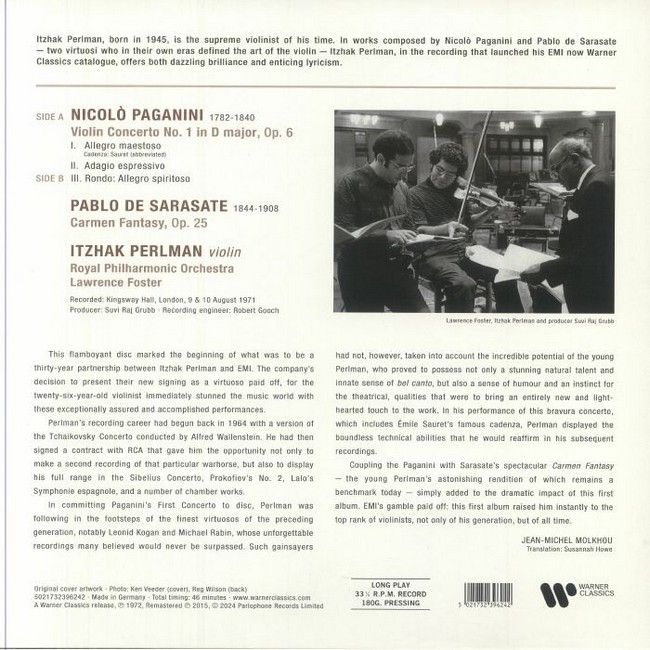Itzhak Perlman, Lawrence Foster – Paganini : Violin Concerto No 1 / Sarasate : Carmen Fantasy (LP, Album, Vinyl)