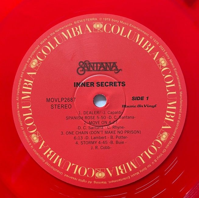 Santana – Inner Secrets (LP, Album, Limited Edition, Numbered, Reissue, Translucent Red Vinyl)