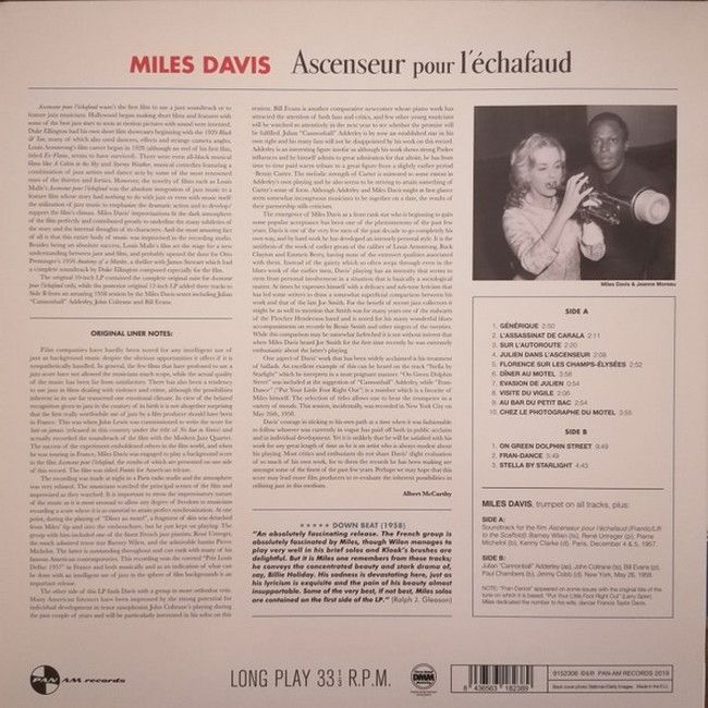 Miles Davis – Ascenseur Pour L'Echafaud (LP, Album, Reissue, 180gr, Vinyl)