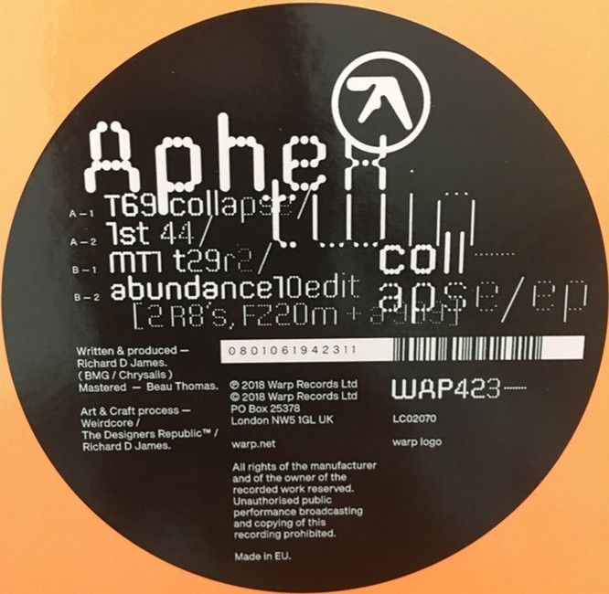 Платівка Aphex Twin – Collapse EP|Aphex Twin-Згорнути EP