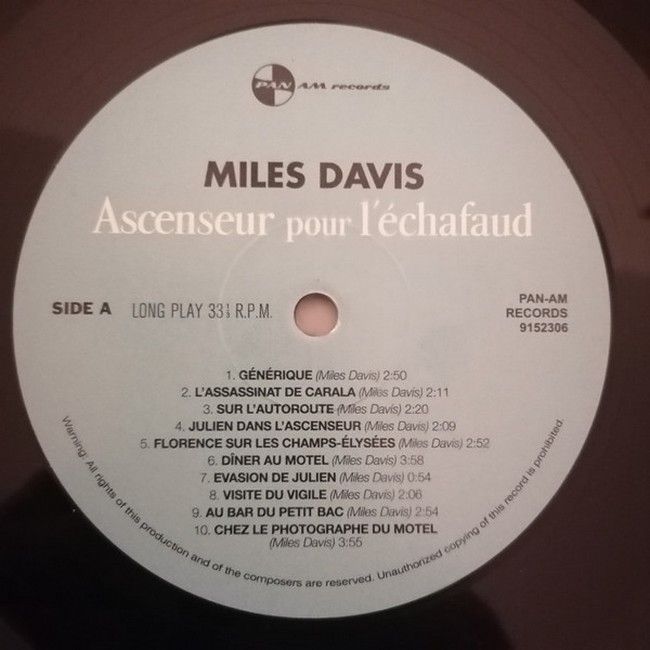 Miles Davis – Ascenseur Pour L'Echafaud (LP, Album, Reissue, 180gr, Vinyl)