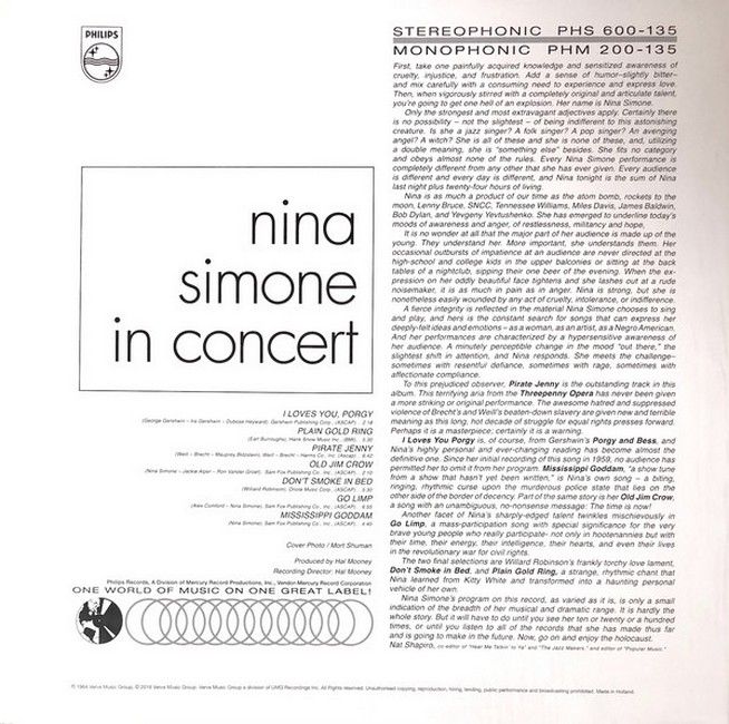 Nina Simone – In Concert (LP, Album, Reissue, Stereo, 180 Gram, Vinyl)