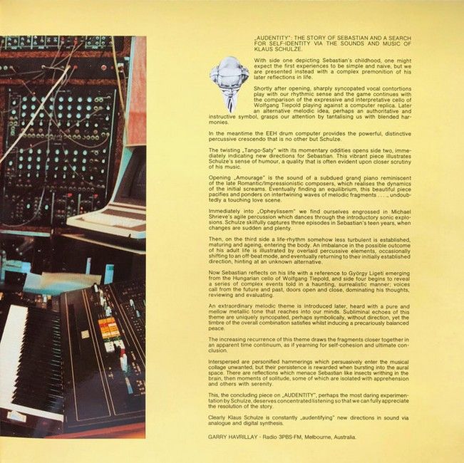 Klaus Schulze – Audentity (2LP, Album, Reissue, Remastered, Stereo, Vinyl)