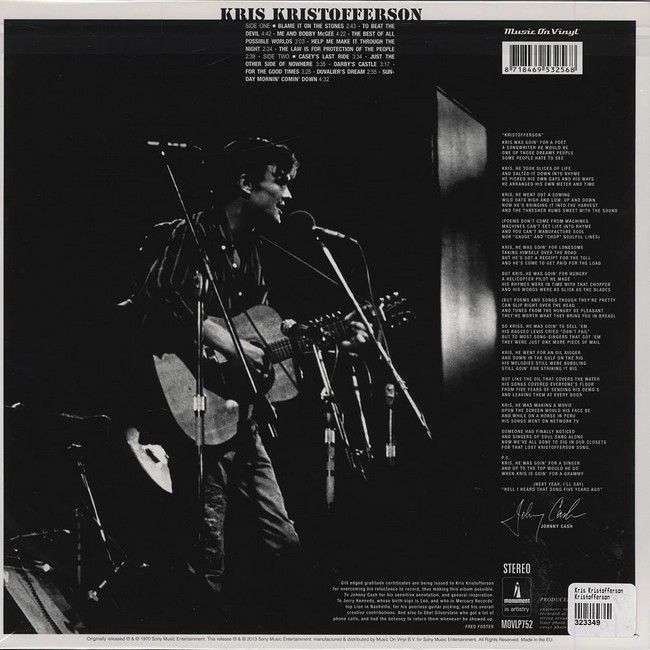 Kris Kristofferson – Kristofferson (LP, Album, Reissue, Vinyl)