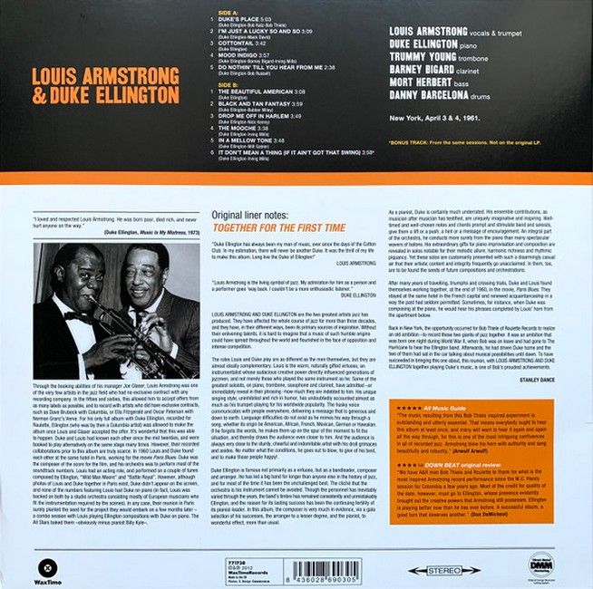 Louis Armstrong & Duke Ellington – The Great Summit (LP, Album, 180 Gram, Vinyl)