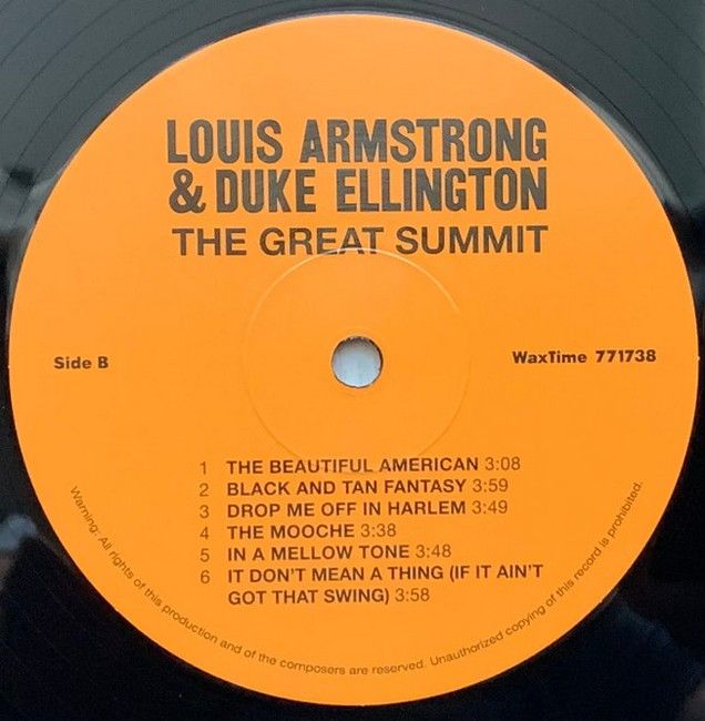 Louis Armstrong & Duke Ellington – The Great Summit (LP, Album, 180 Gram, Vinyl)