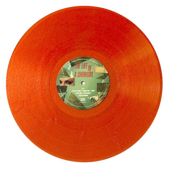 Taylor Swift – The Life Of A Showgirl ( LP, Album, Orange Translucent With Gold Glitter [Portofino Orange Glitter], Sweat And Vanilla Perfume Edition)
