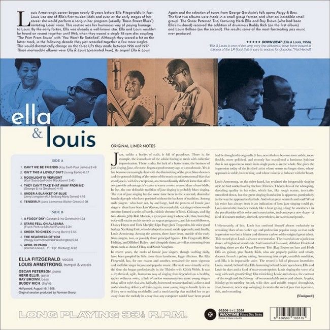 Платівка Ella Fitzgerald & Louis Armstrong – Ella And Louis|Елла Фіцджеральд і Луї Армстронг-Елла і Луї(Picture Disc Vinyl)