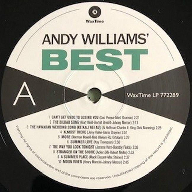 Andy Williams – Andy's Best (LP, Compilation, Limited Edition, Vinyl)