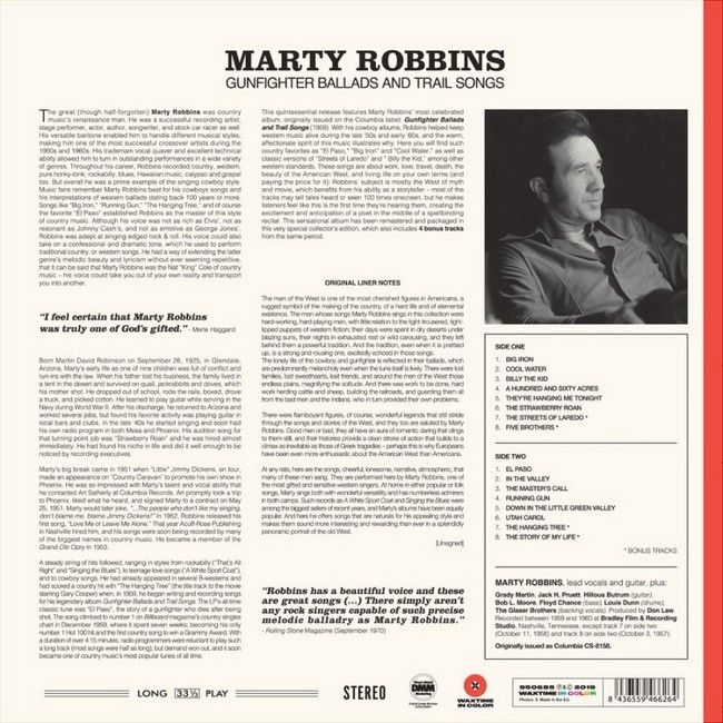 Marty Robbins – Gunfighter Ballads And Trail Songs (LP, Limited Edition, Red Vinyl)