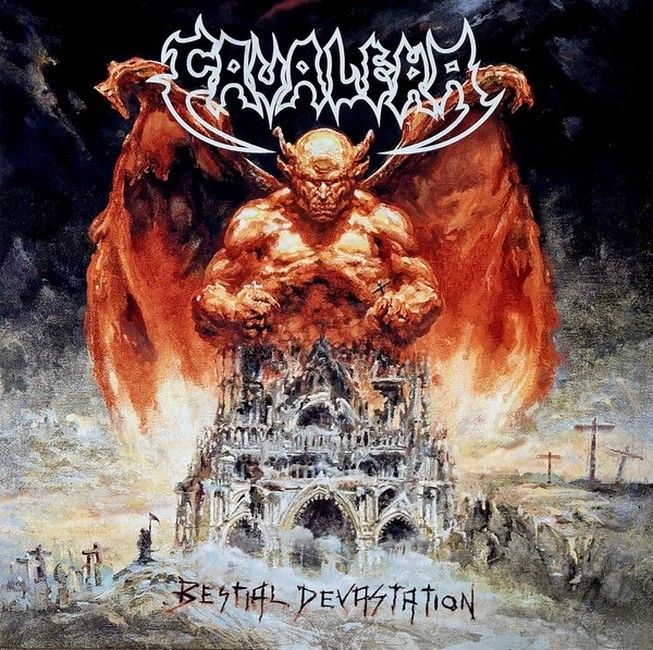 Cavalera – Bestial Devastation (EP, 12", 45 RPM, Orange Transparent With Red And Black Splatter Vinyl)