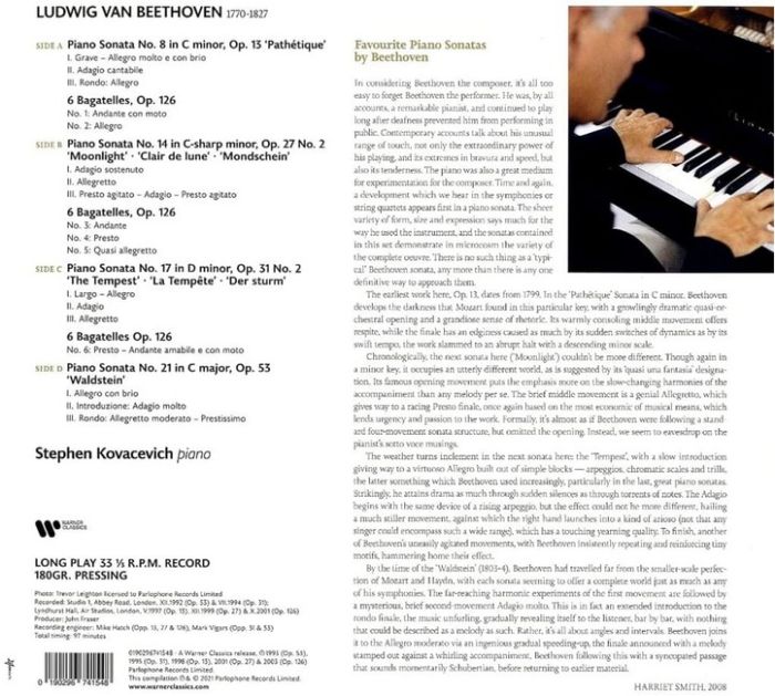 Stephen Bishop-Kovacevich – Beethoven, Piano Sonatas (2LP, Album, Stereo, Vinyl)