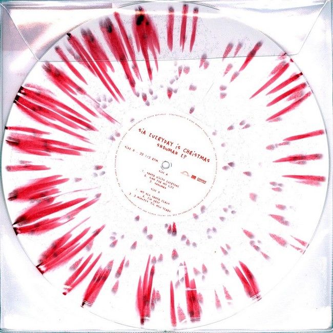 Sia – Everyday Is Christmas Snowman EP (EP, 12", 33 1/3 RPM, White W/ Red Splatter Vinyl)