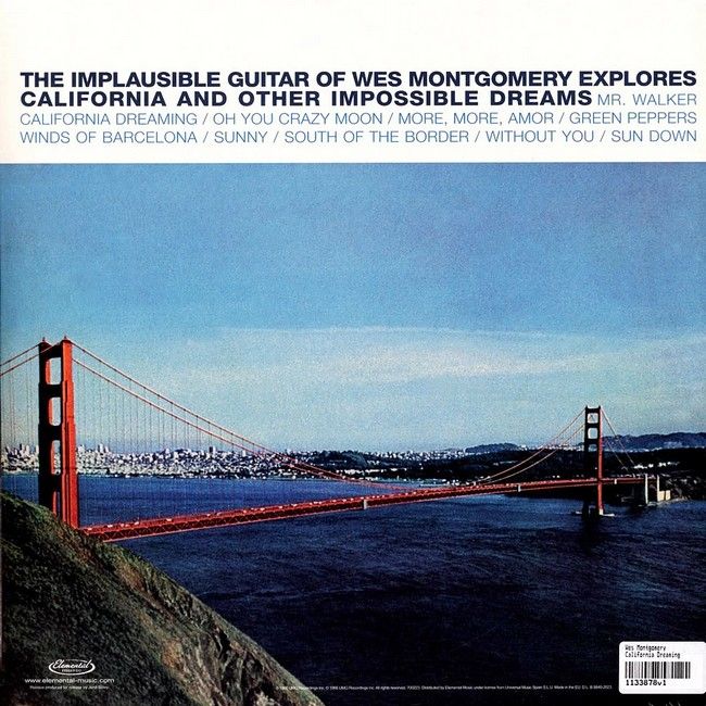 Платівка Wes Montgomery – California Dreaming|Вес Монтгомері – Каліфорнійські мрії
