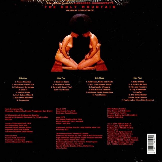 Платівка Allen Klein Presents Alejandro Jodorowsky's The Holy Mountain (Original Soundtrack)|Аллен Кляйн представляє «Святу гору» Алехандро Ходоровскі (оригінальний саундтрек)(2xLP)