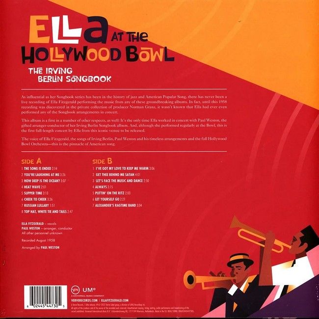 Платівка Ella Fitzgerald – Ella at the Hollywood Bowl: The Irving Berlin Songbook|Елла Фіцджеральд-Елла в Голлівудській чаші: Пісенник Ірвінга Берліна