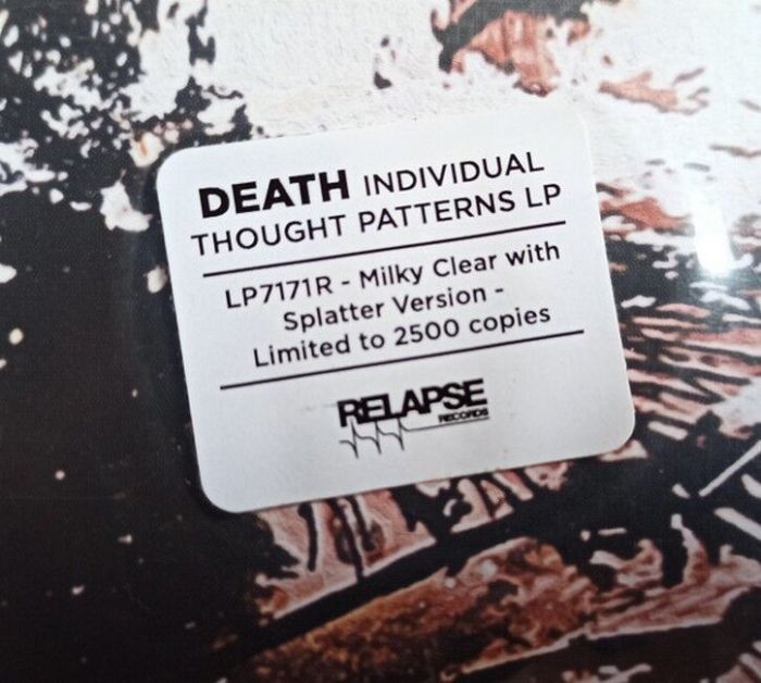 Death – Individual Thought Patterns (LP, Album, Limited Edition, Milky Clear With Splatter Vinyl)