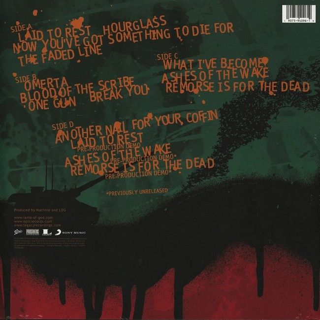 Lamb Of God – Ashes Of The Wake (2LP, Album, Stereo, 20th Anniversary, Vinyl)