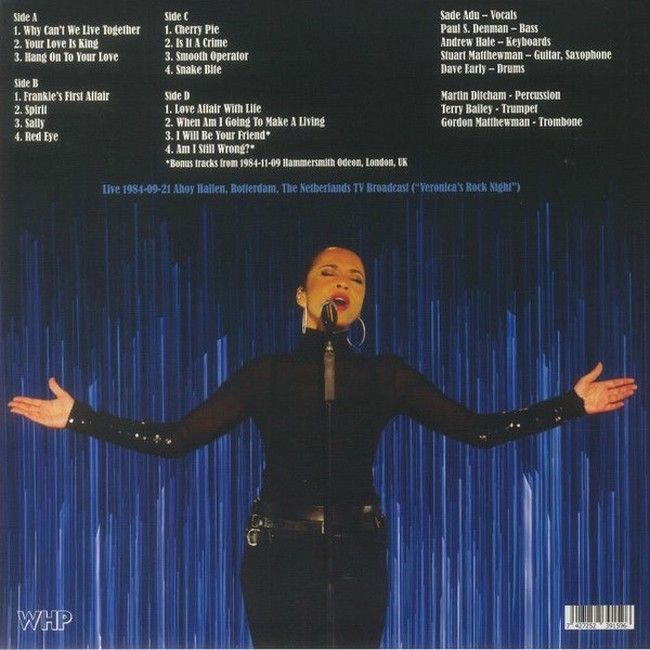 Sade – Live 1984-09-21 Ahoy Hallen, Rotterdam (2LP, Album, Blue Vinyl)