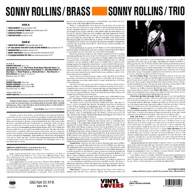 Sonny Rollins – Sonny Rollins/Brass - Sonny Rollins/Trio (LP, Limited Edition, Reissue, Vinyl)