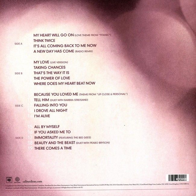 Celine Dion – My Love Essential Collection (2LP, Compilation, Reissue, Vinyl)