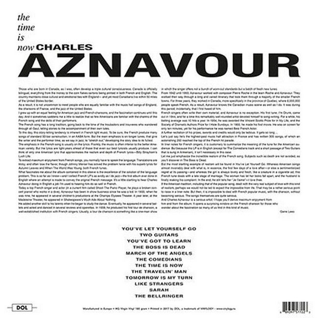 Charles Aznavour – The Time Is Now (LP, Album, Reissue, 180g, Vinyl)