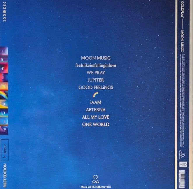 Coldplay – Moon Music (LP, Album, Limited Edition, 9 Recycled Plastic Bottles, Yellow Translucent Vinyl)