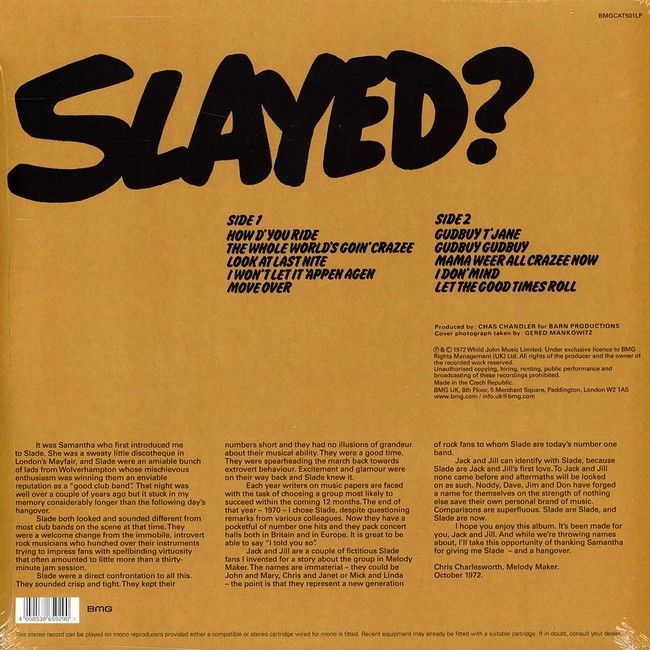 Slade – Slayed? (LP, Album, Reissue, Stereo, Yellow and Black Splatter Vinyl)