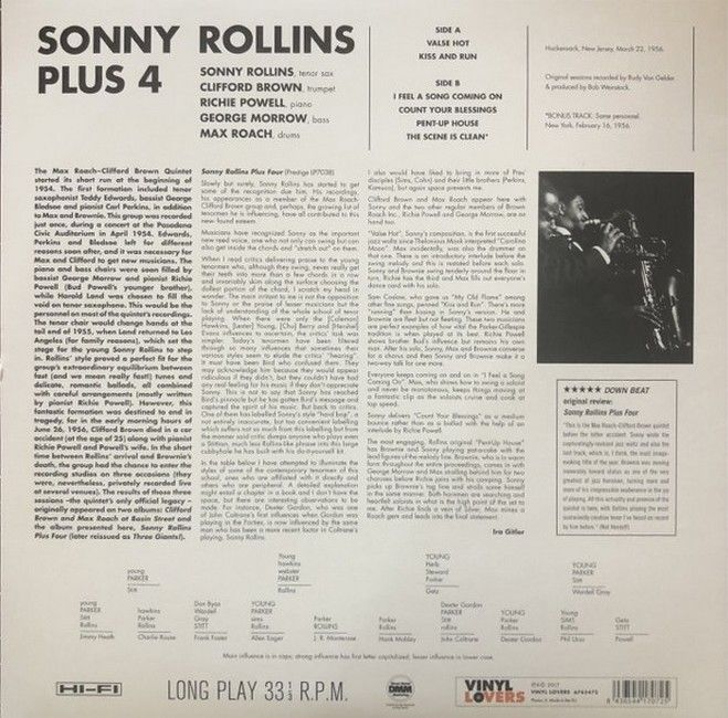 Sonny Rollins – Sonny Rollins Plus 4 (LP, Album, Limited Edition, Vinyl)