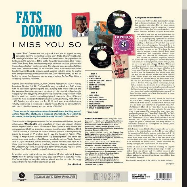 Fats Domino – I Miss You So (LP, Album, Reissue, Vinyl)