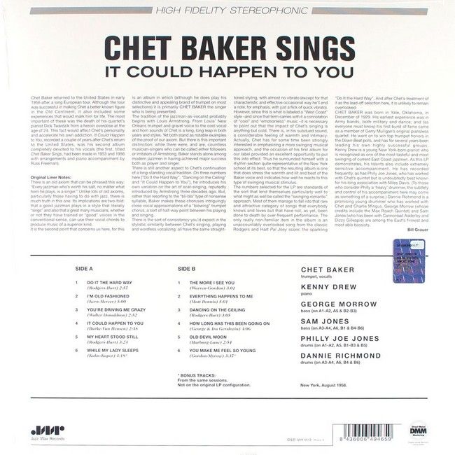 Chet Baker – It Could Happen To You (LP, Album, Limited Edition, Vinyl)