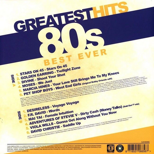 Greatest Hits 80s Best Ever (LP, Compilation, Blue Vinyl)