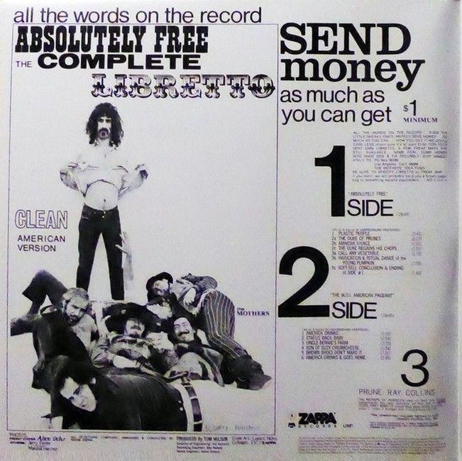 The Mothers Of Invention – Absolutely Free (2LP, Album, Stereo, 180 gram, Single Sided, Etched Vinyl)
