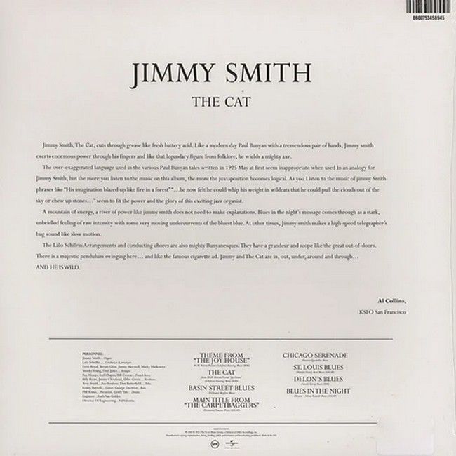 Jimmy Smith – The Cat (LP, Album, Remastered, Reissue, Vinyl)