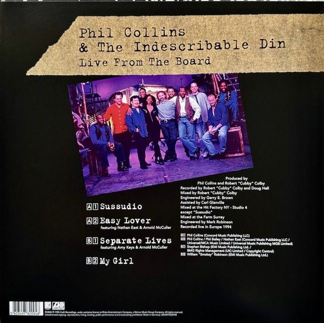 Phil Collins – Live From The Board - Official Bootleg (EP, 10", Limited Edition, Vinyl)
