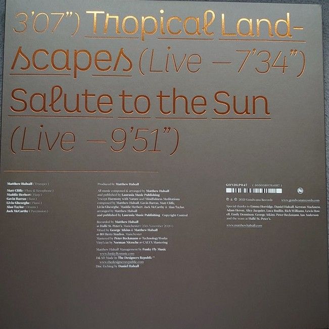 Matthew Halsall – Salute To The Sun (Live At Halle? St. Peter's) (2LP, Album, Single Sided Vinyl)