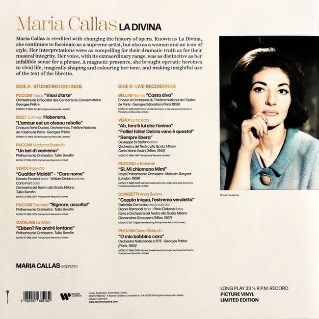 Maria Callas – La Divina (LP, Album, Limited Edition, Picture Disc Vinyl)
