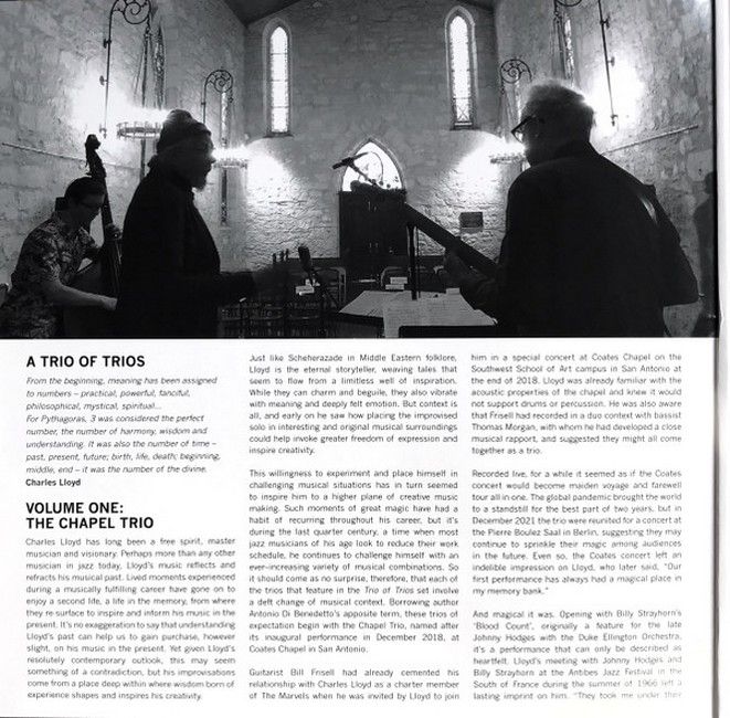 Платівка Charles Lloyd – Trios: Chapel|Чарльз Ллойд-Тріо: Капела(2xLP)