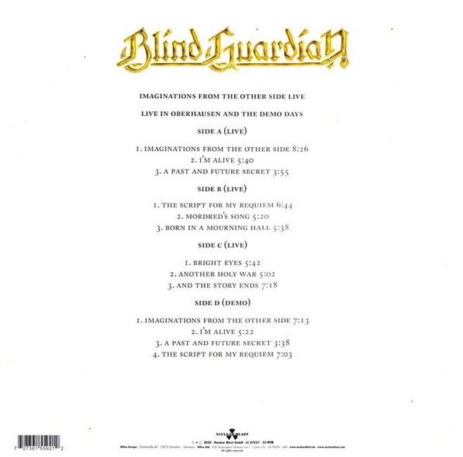 Blind Guardian – Imaginations From The Other Side Live (2LP, Album, Vinyl)