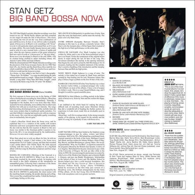 Stan Getz – Big Band Bossa Nova (LP, Album, Reissue, 180 Gram, Vinyl)