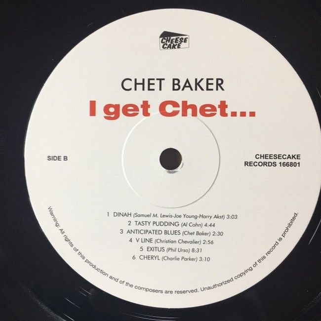 Chet Baker With Bobby Jaspar – I Get Chet (LP, Album, Limited Edition, 180g, Vinyl)