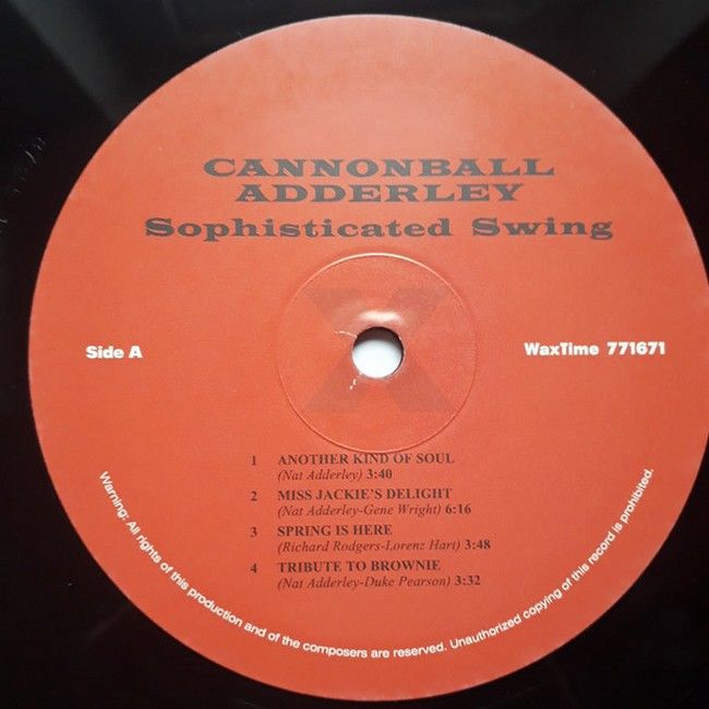 Cannonball Adderley – Sophisticated Swing (LP, Album, Limited Edition, Reissue, Remastered, Vinyl)