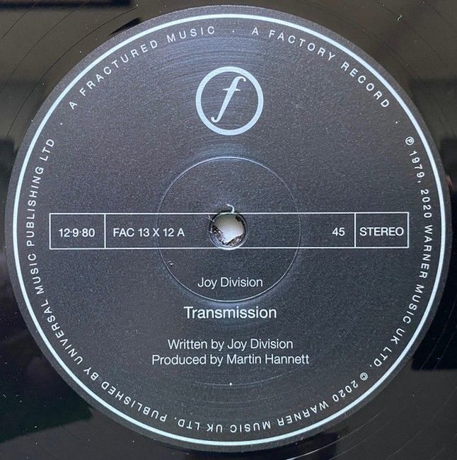 Joy Division – Transmission (EP, 12", 45 RPM, Single, Reissue, Remastered, Stereo, 180g, Vinyl)