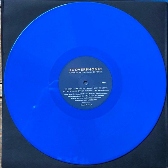 Hooverphonic – Blue Wonder Power Milk Remixes (EP, 12", 45 RPM, Limited Edition, Numbered, Solid Blue Vinyl)