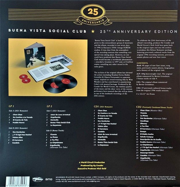 Buena Vista Social Club – Buena Vista Social Club (2LP, 2CD, Album, Reissue, Remastered, Vinyl)