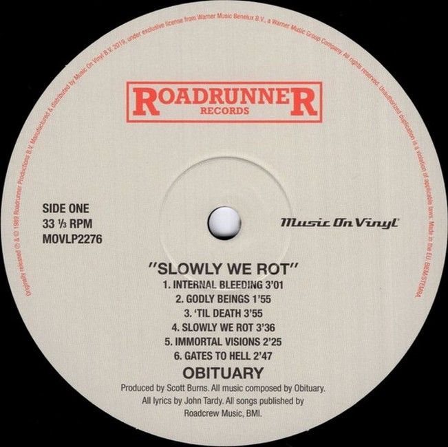 Obituary – Slowly We Rot (LP, Album, Reissue, 180 g, Vinyl)