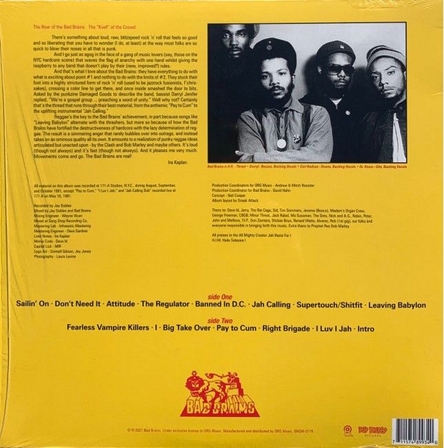 Bad Brains - Bad Brains (LP, Album, Reissue, Remastered, Stereo)