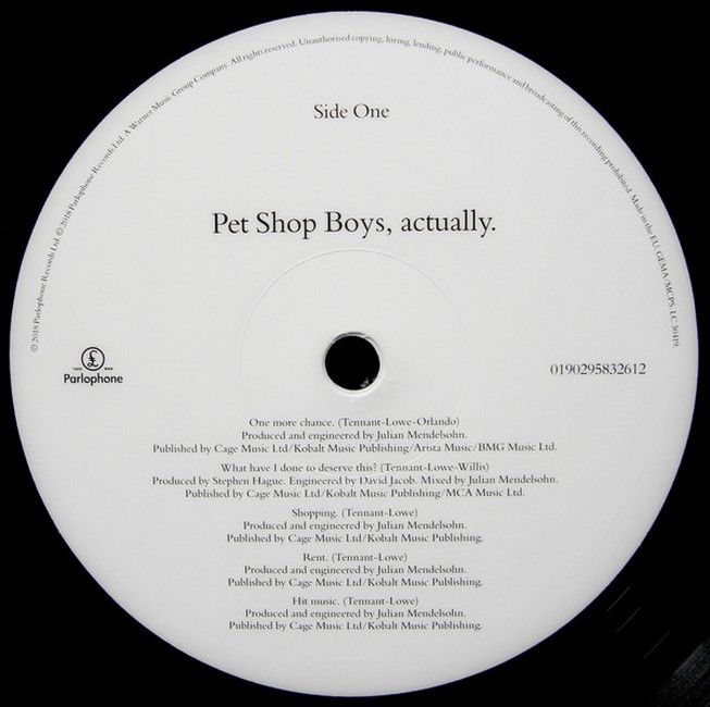Pet Shop Boys – Actually (LP, Album, Reissue, Remastered, 180 Gram, Vinyl)