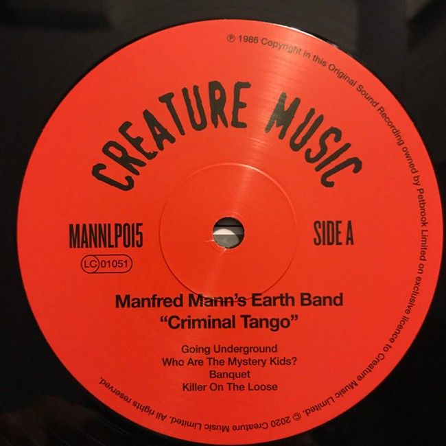 Manfred Mann's Earth – Criminal Tango (LP, Reissue, Vinyl)